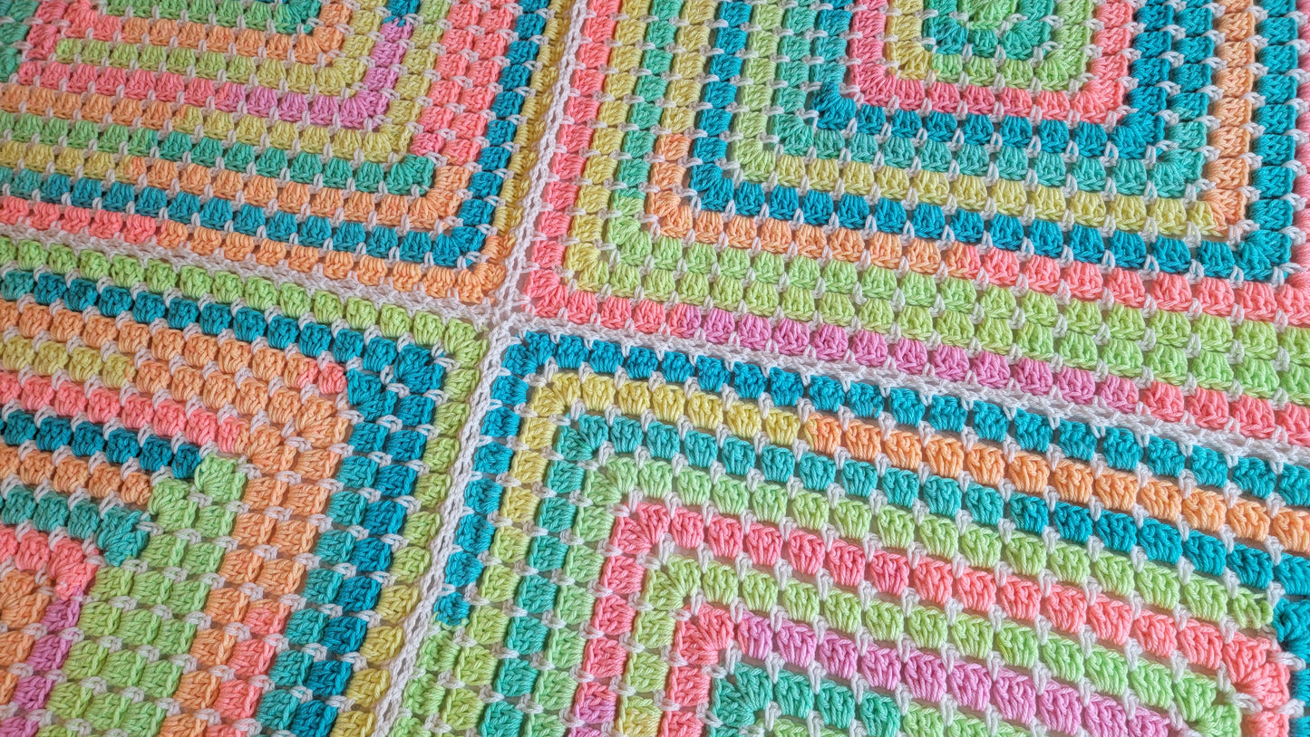 Cosmic Spirit Afghan - Handmade Afghans, Crocheted Afghans, Crocheted Blankets, Crochet Afghans, Crochet Blankets, Throws, Squares, Colorful