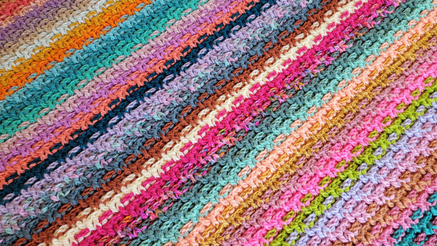 Vibe Shift Crochet Afghan - Handmade Afghans, Crocheted Afghans, Crocheted Blankets, Crochet Afghans, Crochet Blankets, Throws,Colorful,Cute