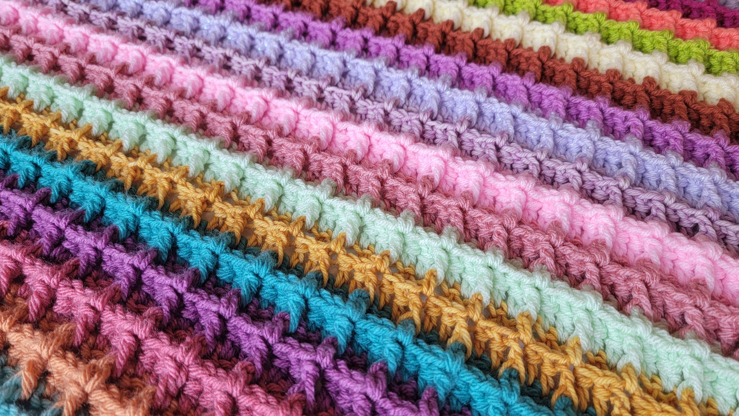 Sunday Brunch Crochet Afghan - Handmade Afghans, Crocheted Afghans, Crocheted Blankets, Crochet Afghans, Crochet Blankets, Throws, Colorful