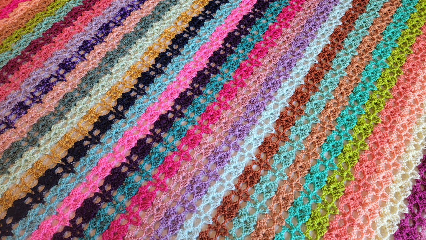 Aster Gaze Crochet Afghan - Handmade Afghans, Crocheted Afghans, Crocheted Blankets, Crochet Afghans,Crochet Blankets, Throws, Pretty, Cute