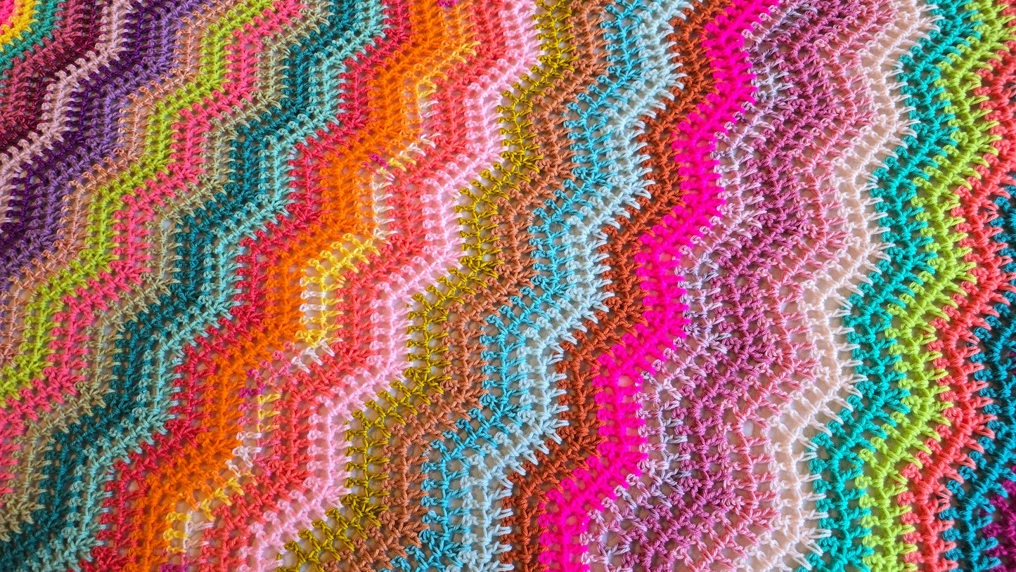 Citrus Splash Crochet Afghan - Handmade Afghans, Crocheted Afghans, Crocheted Blankets,Crochet Afghans,Crochet Blankets,Throws,Colorful,Cute