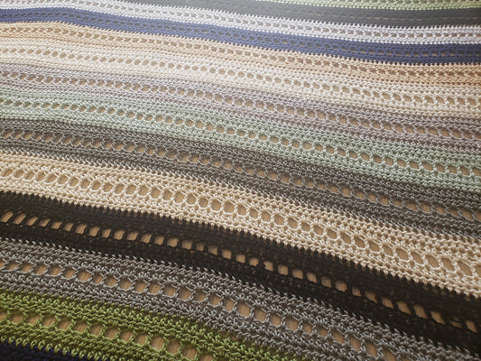 Crochet Pattern: Blocks & Stripes Afghan