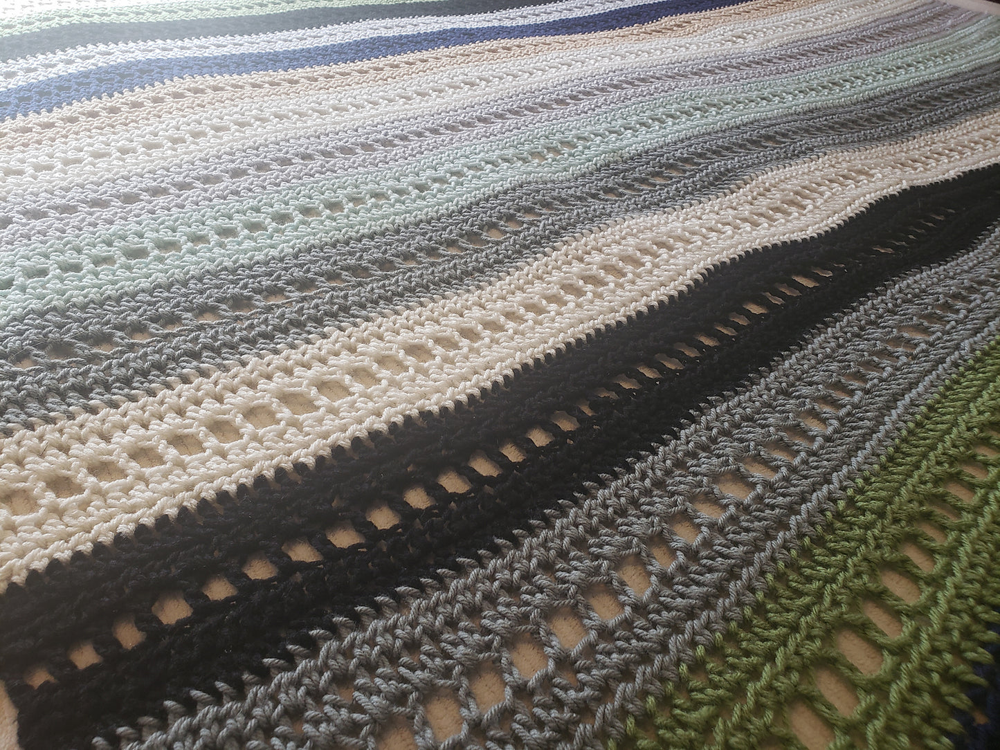 Crochet Pattern: Blocks & Stripes Afghan
