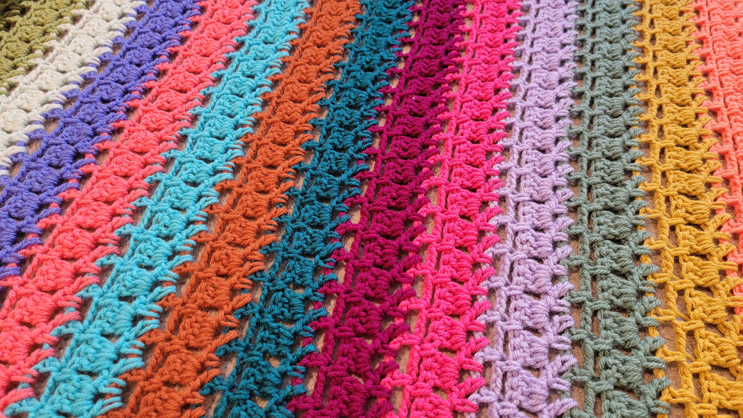 Crochet Pattern: Candy Stripes Blanket