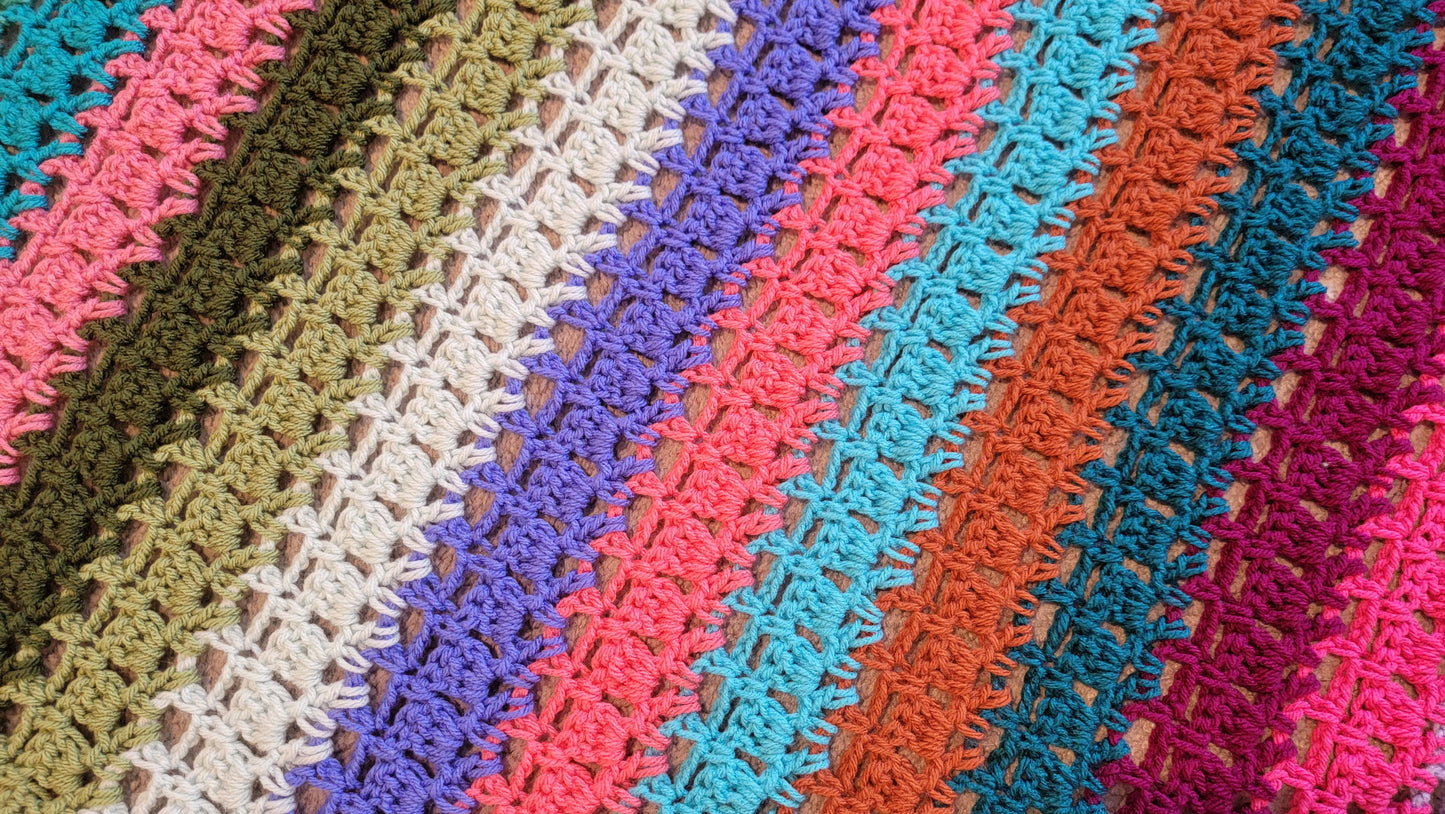 Crochet Pattern: Candy Stripes Blanket