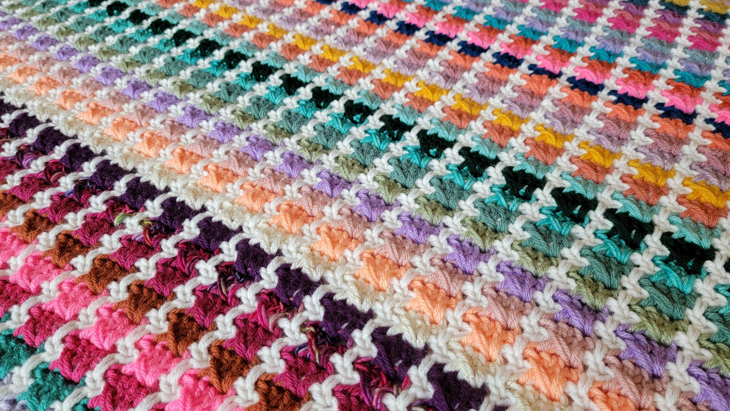 Crochet Pattern: Sassy Ribbons Afghan